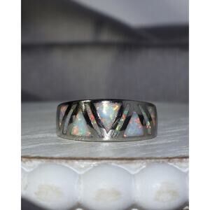 Fire Opal Sterling Silver 925 Ring 3.6G / Sz 6